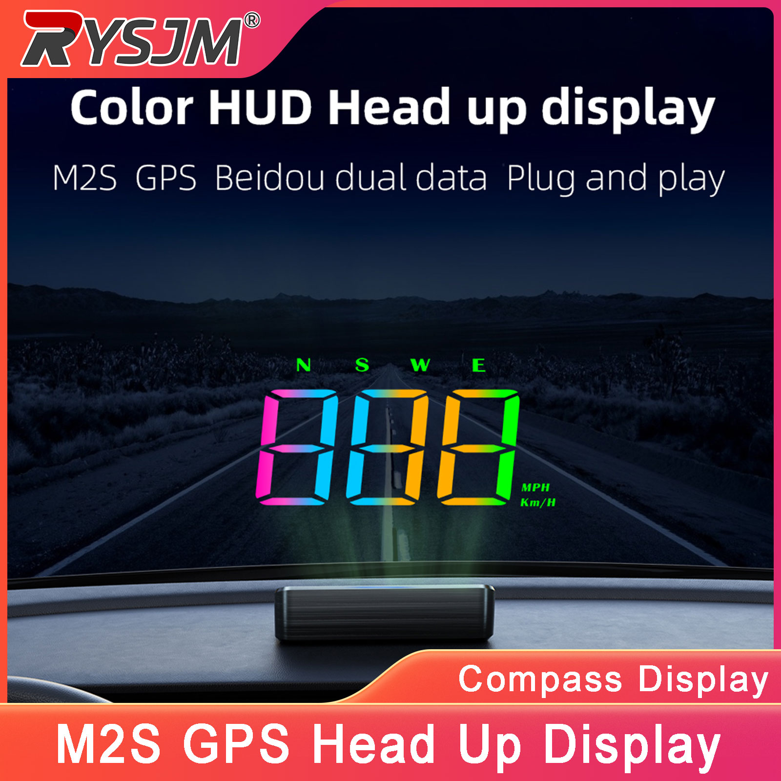 Light Meter Incident - จอแสดงผลบนกระจกหน้ารถ M2S HUD พร้อม GPS วัดความเร็วแบบดิจิตอล