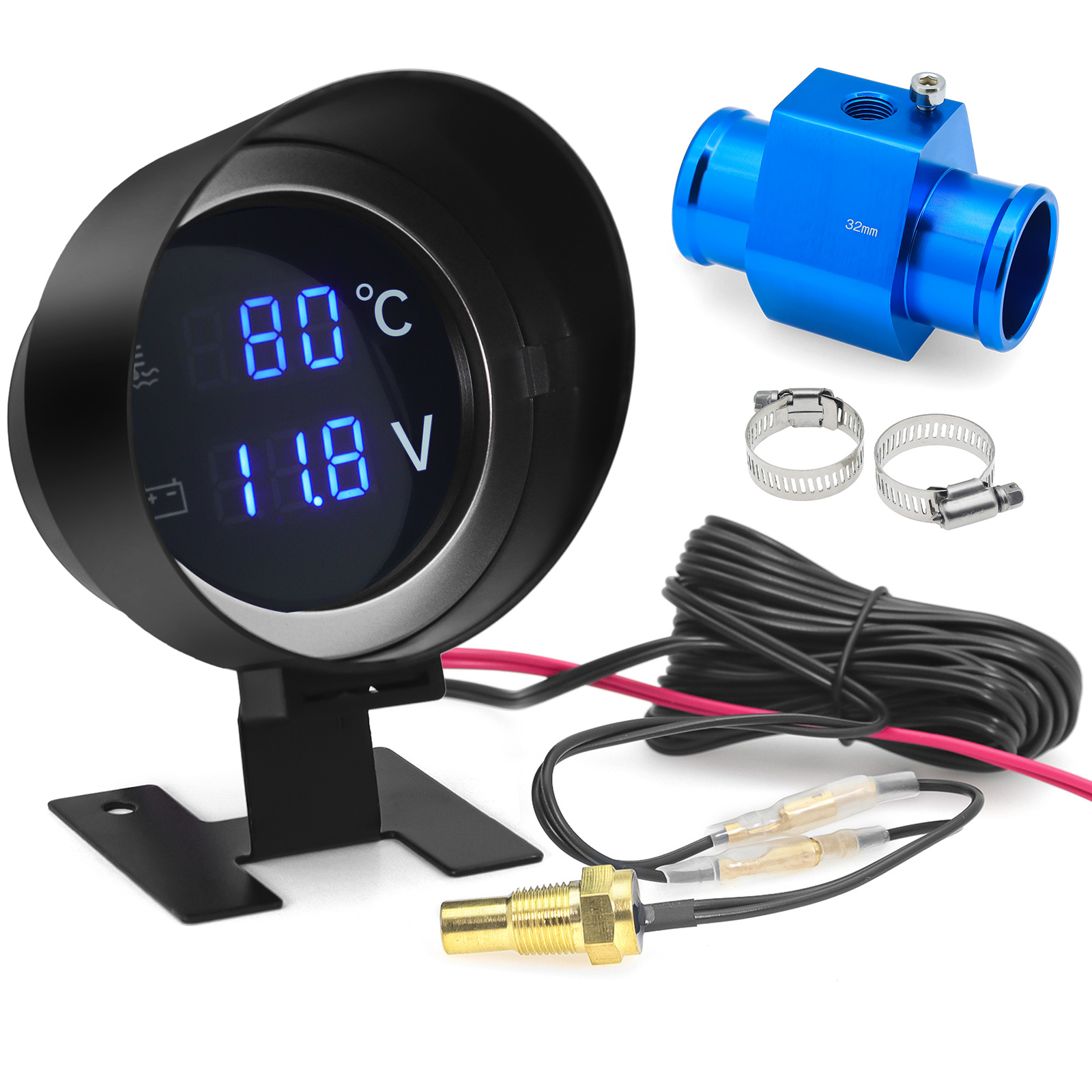 Light Meter Incident - AD รอบ LED รถดิจิตอลเครื่องวัดอุณหภูมิน้ํา + โวลต์มิเตอร์