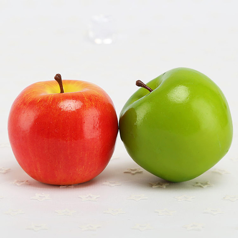 Photography Of Food - แอปเปิ้ลจำลองสีเขียวแดง ผลไม้ปลอม ของตกแต่งสำหรับหน้าต่าง ตกแต่งบ้าน อุปกรณ์ประกอบฉากถ่ายภาพ ทำจากโฟม