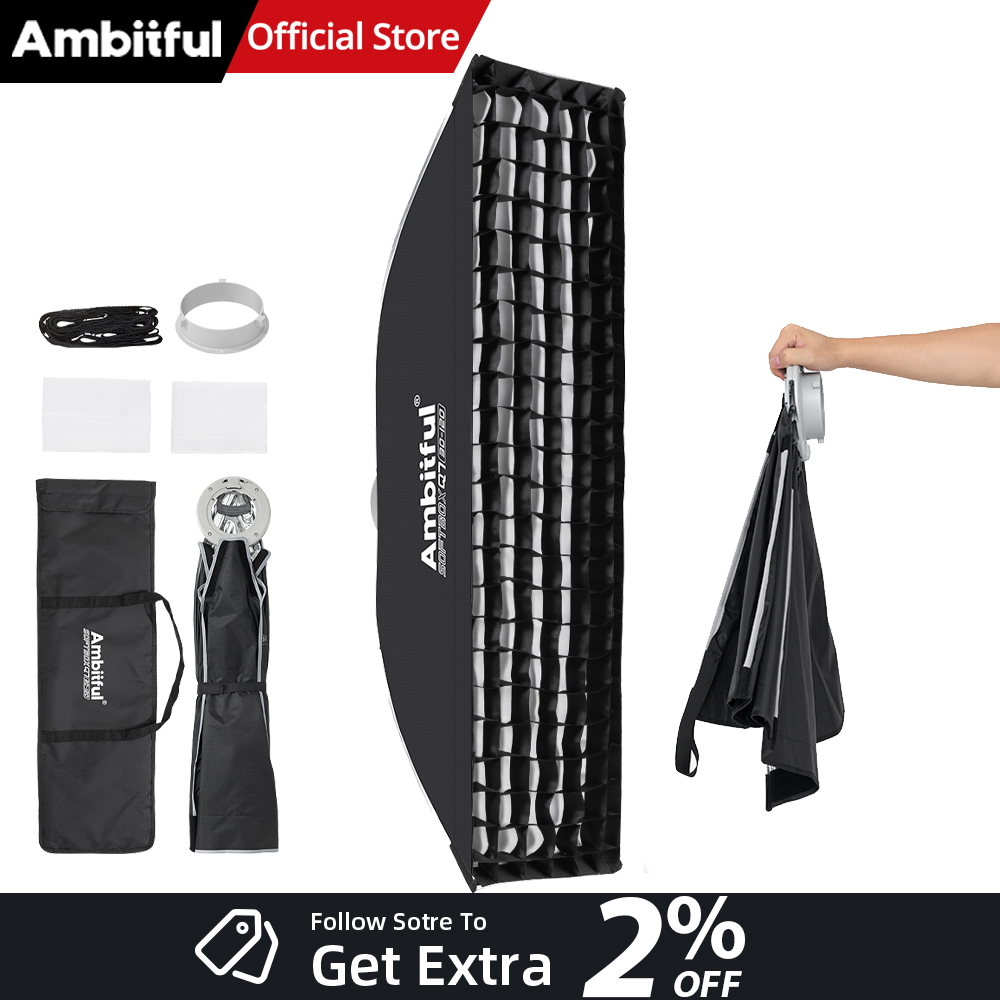 Photography Kit Pro - AMBITFUL Q7-II 30*120 ซม. ซอฟต์บ็อกซ์แบบแถบพร้อมขาตั้ง Bowens