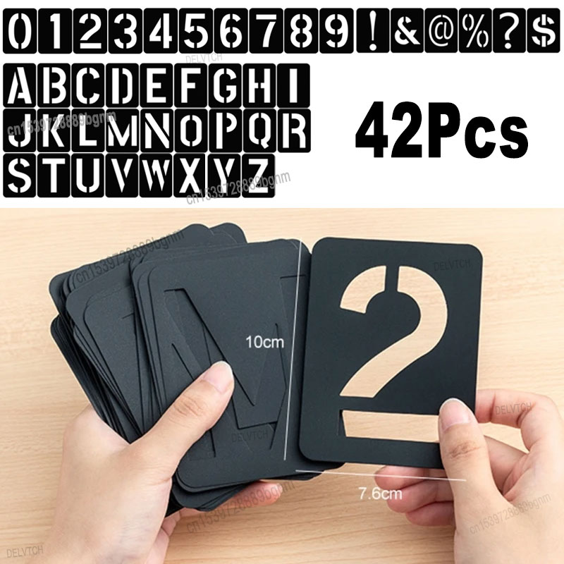 42 ชิ้นชุดพลาสติก Hollowed ตัว - Photography Font บทวิจารณ์และราคา