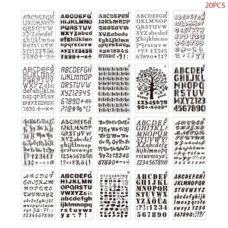 20ชิ้น/เซ็ตลายฉลุตัวอักษรตัวเล - Photography Font บทวิจารณ์และราคา