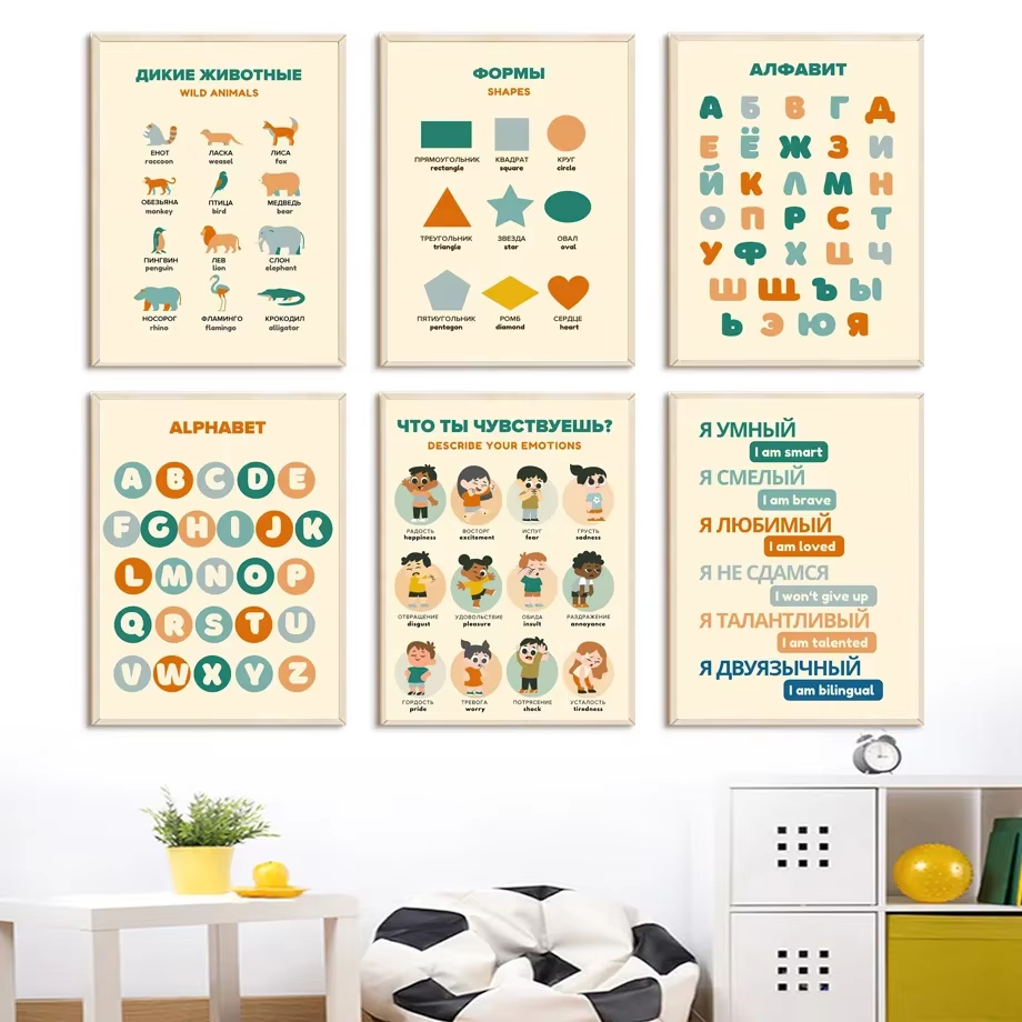 1 PC รัสเซียการศึกษา Art โปสเต - Photography Font บทวิจารณ์และราคา
