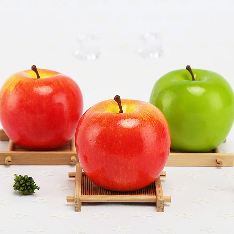 แอปเปิ้ลจำลองสีเขียวแดง ผลไม้ป - Photography Of Food บทวิจารณ์และราคา