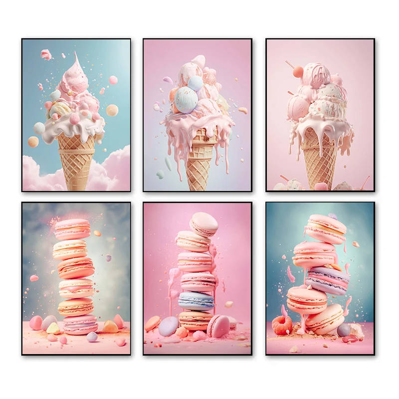 โปสเตอร์และภาพพิมพ์มาการองไอศก - Photography Of Food บทวิจารณ์และราคา