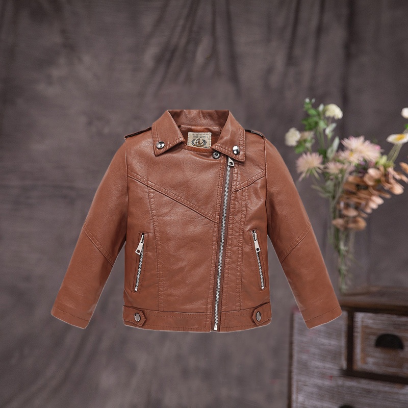 เสื้อแจ็คเก็ตหนัง PU สำหรับเด็ - Photography Coffee บทวิจารณ์และราคา